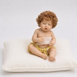 Ashton-Drake Galleries Porcelain Bath Baby Doll Splish Splash 94583 Blonde Duck
